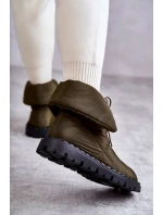 Dámské zateplené kozačky Zelené Emelie Dámské zateplené kozačky Zelené Emelie