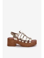 Zazoo 40410 Dámské kožené sandály Zlaté