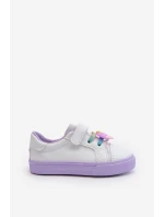 Dětské tenisky s suchým zipem bílo-fialové Pennyn