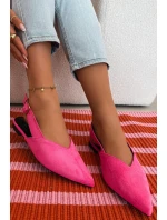 Baleríny s Zlatým Přezkou Eco Semišové Růžové Palerra