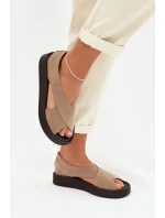 Dámské sandály Zazoo 3196 z přírodního semiše Béžové