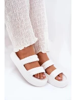 Dámské lehké pěnové pantofle na platformě S.Barski – bílé