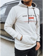 FashionStreet pánská světle šedá mikina s potiskem BX5710 FashionStreet pánská světle šedá mikina s potiskem BX5710