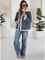 Dámská zimní džínová bunda s ovčí kůží modrá FashionStreet TY5172