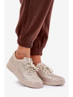 Dámské Kožené Sportovní Tenisky Zlaté Brumia