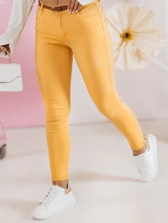 CLARET dámské džínové kalhoty s páskem žluté FashionStreet UY2454