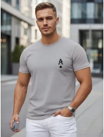 Pánské bavlněné tričko s potiskem AS Pik, šedé, FashionStreet NX5130R