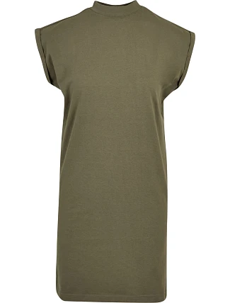 Build your Brand BY 101 Tričkové šaty se stojáčkem 56.0101 olive