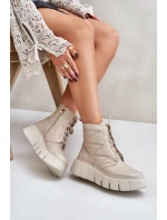 Zazoo 60472 Kožené Botky Na Platformě A Klínu Černé