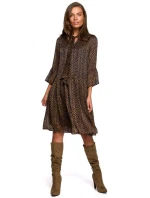 S237 Šifonové šaty se zavazováním u krku - model 1