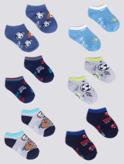 Yoclub Chlapecké kotníkové bavlněné ponožky Vzory Barvy 6-Pack SKS-0008C-AA00-003 Multicolour