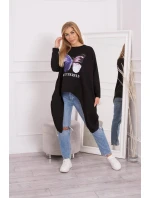 Oversize halenka s potiskem černá