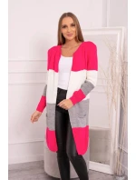 Pruhovaný svetr malinová + růžová