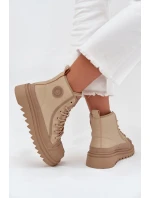 Dámské zateplené vysoké tenisky Big Star – béžové