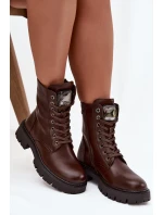 Dámské workery Karessa s ozdobou, eko kůže – čokoládové Dámské workery Karessa s ozdobou, eko kůže – čokoládové