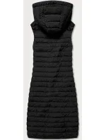 Dlouhá černá dámská prošívaná vesta (JIN219) Dlouhá černá dámská prošívaná vesta (JIN219)