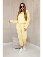 Komplet teplákové + kalhoty máslová látka žlutý