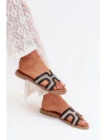 Dámské Pantofle Na Plochém Podpatku Černé Vereya