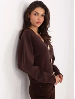 PM SW svetr CV6656.59 tmavě hnědý