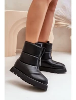 Sněhule Na Platformě S Zipem Eko Kožené Černé Resisia Sněhule Na Platformě S Zipem Eko Kožené Černé Resisia