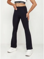 Dámské zvonové kalhoty s vysokým pasem SLIMLINE black FashionStreet UY2147