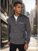 Pánská grafitová mikina s potiskem FashionStreet BX5888 Pánská grafitová mikina s potiskem FashionStreet BX5888