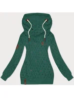 Vzorovaná dámská mikina v tyrkysové barvě (2304) Vzorovaná dámská mikina v tyrkysové barvě (2304)