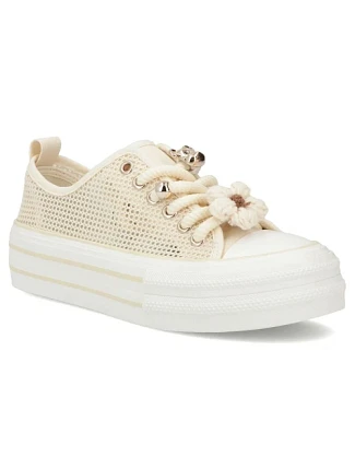 Dámské síťované tenisky na platformě béžové Filippo DTN7855 dámské