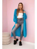 Svetr dlouhý kardigan tyrkys