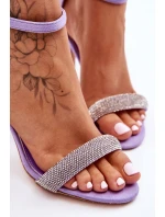 Semišové Sandály Na Vysokém Podpatku S Kamínky fialove Moments Semišové Sandály Na Vysokém Podpatku S Kamínky fialove Moments