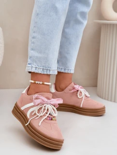 Dámské Tenisky Na Platformě S Ozdobami Růžové Vinness