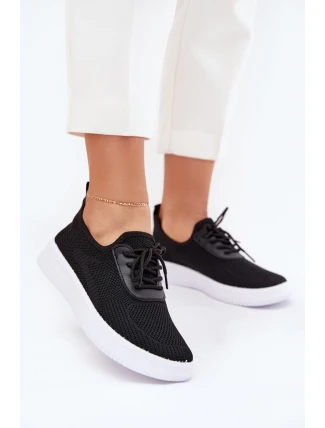 Materiálové Nazouvací Sportovní Boty Na Platformě Dámské Černé Kalyra