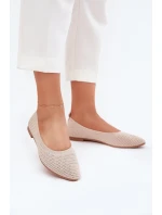 Síťované Textilní Baleríny Dámské Béžové Sarina