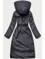 Černá oboustranná dlouhá bunda s kapucí (p22-6638-1) Černá oboustranná dlouhá bunda s kapucí (p22-6638-1)