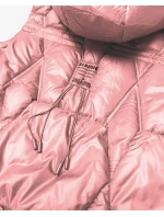 Krótki bezrękawnik damski z odpinanym kapturem Goodlookin różowy (B8258-81)