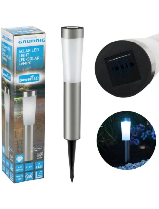 SOLARA LAMPA 2 LED H 56CM INOX GRUNDIG