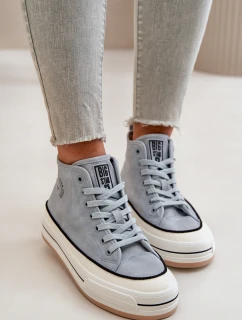 Zateplené Dámské Tenisky Na Platformě Eko Kůže Big Star OO274069 Modré