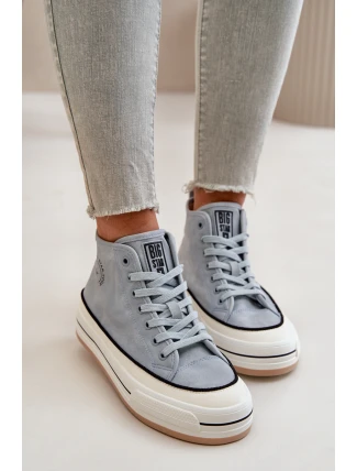 Zateplené Dámské Tenisky Na Platformě Eko Kůže Big Star OO274069 Modré