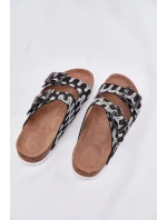 Dámské Pantofle S Přezkami A Leskem Černé S.Barski RB51-006