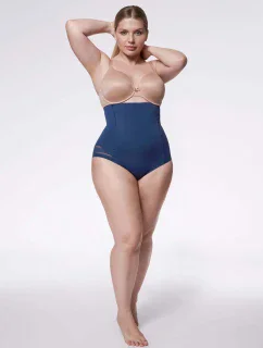 Zeštíhlující kalhotky 141 (vysoký pas) námořnická modrá - Julimex