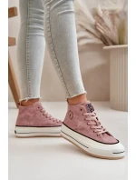 Zateplené Dámské Tenisky Na Platformě Eko Kůže Big Star Růžové