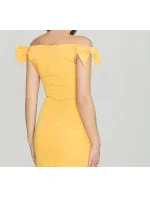 Dámské šaty K028 tmavě žlutá - Katrus Dámské šaty K028 tmavě žlutá - Katrus