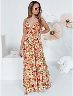 FLOWMISS Maxi šaty EY2629 bílo-žluto-červené - FashionStreet FLOWMISS Maxi šaty EY2629 bílo-žluto-červené - FashionStreet