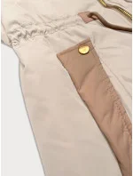 Světle béžová dámská bunda se stahováním v pase S'West (B8352-46)