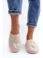 Lesklé dámské pantofle béžové Geraja