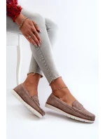 Dámské Mokasíny Z Ekologického Semiše Tmavě Béžové Nestalia