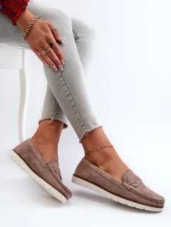 Dámské Mokasíny Z Ekologického Semiše Tmavě Béžové Nestalia