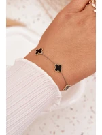 Náramek s přívěsky nerezová ocel zlatá-černá