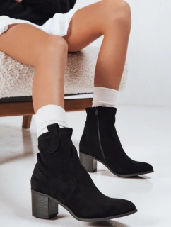 Dámské semišové kozačky na podpatku černé FashionStreet ZY1221