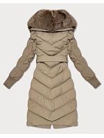 Béžová zimní bunda S'west s kožešinovým límcem (R8500-12) Béžová zimní bunda S'west s kožešinovým límcem (R8500-12)